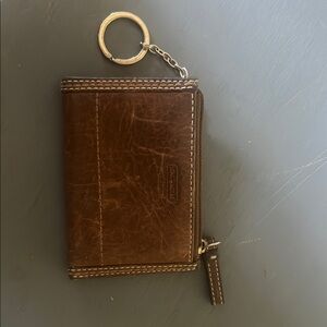 Coach Brown Leather Wallet with Keychain